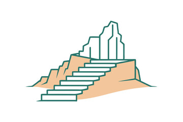 Fototapeta premium Stairs Rise to a Narrow Trail