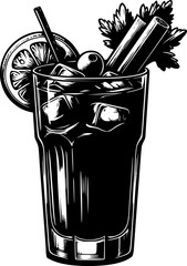 Cocktail Silhouette Illustration Mulled Wine