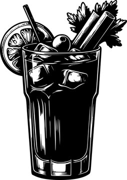 Cocktail Silhouette Illustration Mulled Wine