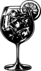 Cocktail Silhouette Illustration Spritz