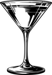 Cocktail Silhouette Illustration Cosmopolitan