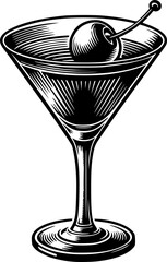 Cocktail Silhouette Illustration Manhattan