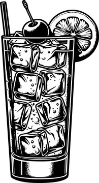 Cocktail Silhouette Illustration Tom Collins