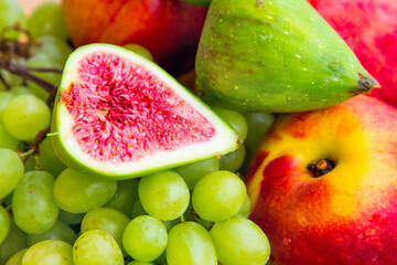 Close-up different fresh fruits