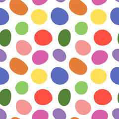 Multicolored stones or spots. Spotted background polka dot. Abstract seamless pattern. Colorful vector illustration