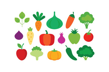 Vector Collection of Fresh Vegetable Illustrations 