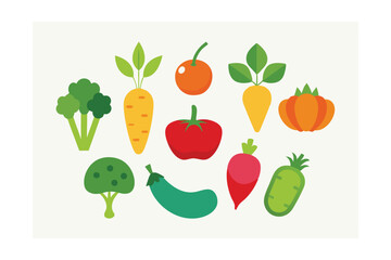 Vector Collection of Fresh Vegetable Illustrations 