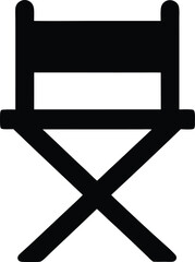 folding chair silhouette vector icon white background