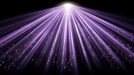 Fototapeta premium Radiant Purple Light Beams Emanating from an Apex on a Dark Background Image