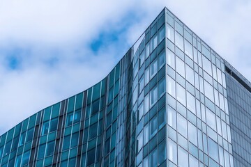 Beautiful architecture office business building with glass window shape