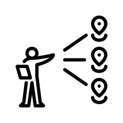 branch store outline icon. figure explain branch store line art illustration.