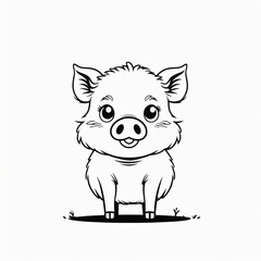 Obraz premium cartoon pig with a big smile
