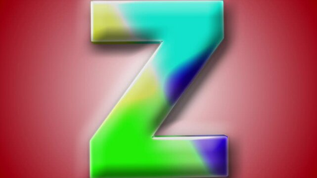 Sleek and vivid 3D animation of letter 'Z' in motion with a glowing red gradient, tailored for creative typography uses.