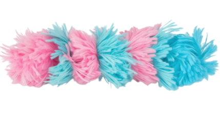 A flexible wand toy with bright feathers for interactive cat play. transparent PNG