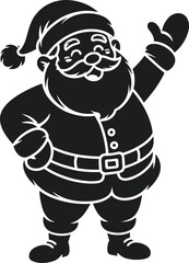 Jolly Santa Claus Silhouette Vector – Festive Christmas Holiday Illustration