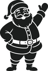 Jolly Santa Claus Silhouette – Classic Christmas Vector Illustration for Festive Projects