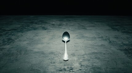 A spoon on a table.