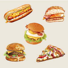 fastfood  sticker collection 
