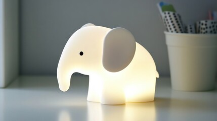 Soft, white elephant night light