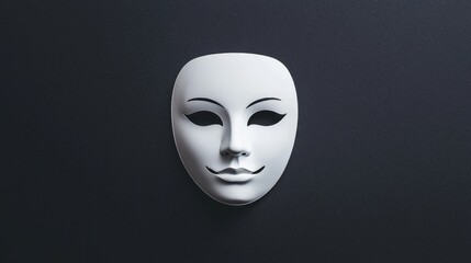 White Mask with Black Lines