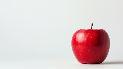 A single apple has a bite taken out of it.