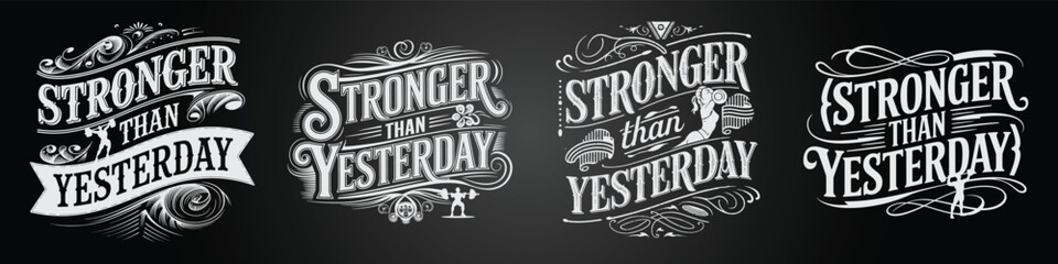 Obraz premium Creative Chalk Font Poster with Gym Motivation Vibes