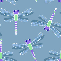 Dragonflies Seamless Pattern