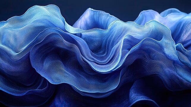 Indigo dyes swirl in a vat of fabric, creating mesmerizing patterns of color that will eventually adorn garments of exquisite beauty and unique design