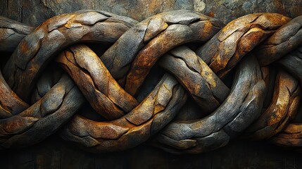 Intricate Celtic knots intertwine in an endless loop, their complex patterns symbolizing eternity and interconnectedness, a display of ancient artistry