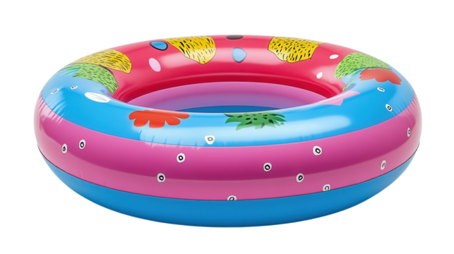 A vibrant inflatable pool float shaped like a tropical fruit, perfect for summer fun.
