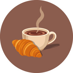 croissant with coffee