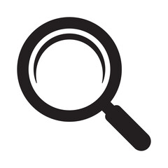 Magnifying glass icon, magnifier icon. Loupe or search icon. 