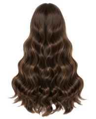 Naklejka premium wavy brown hair extensions, isolated on transparent background.