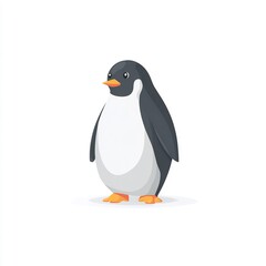 Fototapeta premium Charming vector illustration of a stylized penguin on a clean white backdrop