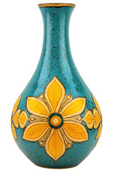 A beautifully crafted vase with vibrant colors and artistic patterns.