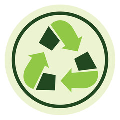 Green recycle or recycling arrows flat icon for apps and websites