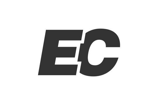 EC Techno Editable Font Logo For Corporate Branding. Bold, Futuristic Design With Unique Typographic Ideas. Minimal Custom Type And Dynamic Letter