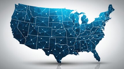 Obraz premium The united states with a detailed map illustrating financial maturity model concept and growth stages in the economy