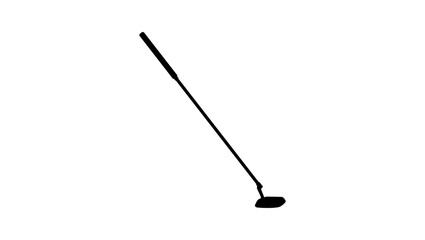Golf Putter symbol, black isolated silhouette