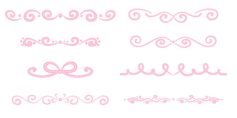 Elegant vintage calligraphic dividers set with hand drawn flourishes and ornamental text separators for invitations certificates and greeting cards