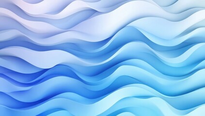 Fototapeta premium Abstract wavy background with soft pastel blue and white colors. Layered, textured, and dynamic design elements resembling flowing water or fabric