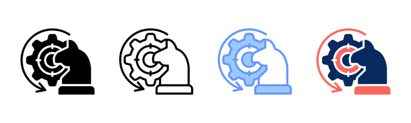 Strategy icon sheet multiple style collection
