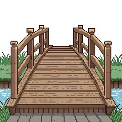 Fototapeta premium Wooden Footbridge over Water
