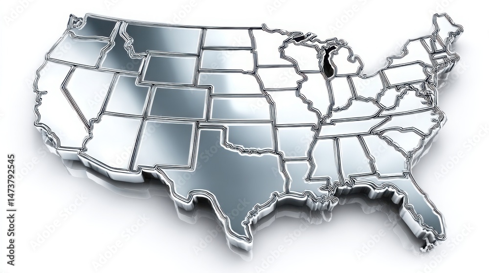 Poster united states map design with project logic board icon concept representing step-aligned work framew