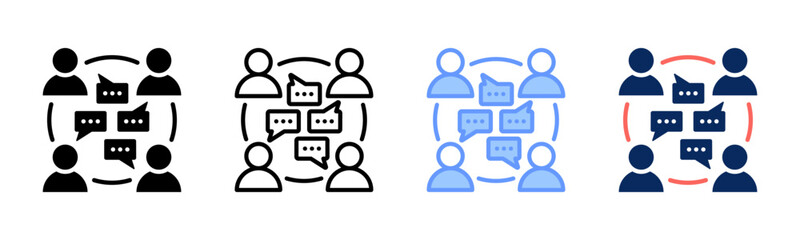 Communication icon sheet multiple style collection