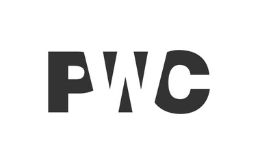 PWC logo design. Initial letter P W C bold font style for tech startups, consulting, corporate branding. Creative company name, headlines typography identity, trendy logotype.