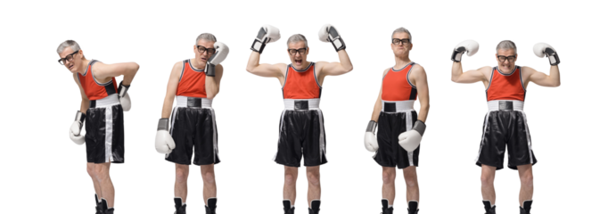 Collection of portraits of a boxer