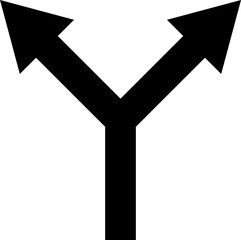 Way direction arrow sign, decision icon. Way multi direction road sign, way sign, road direction icon. Way icon