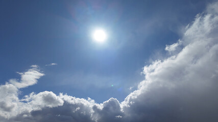 White clouds fly in the sky