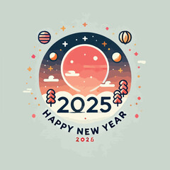 Obraz premium cool 2025 year logo vector image